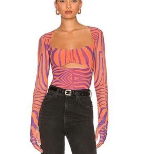 AFRM Orange Zebra top. Sold out online.